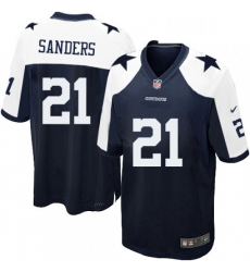 Mens Nike Dallas Cowboys 21 Deion Sanders Game Navy Blue Throwback Alternate NFL Jersey