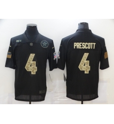 Nike Dallas Cowboys 4 Dak Prescott Black Camo 2020 Salute To Service Limited Jersey