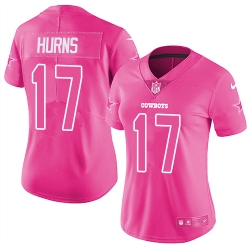 Nike Cowboys #17 Allen Hurns Pink Womens Stitched NFL Limited Rush Fashion Jersey