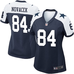 Nike Cowboys #84 Jay Novacek Navy Blue Womens Throwback Alternate NFL Game Jersey