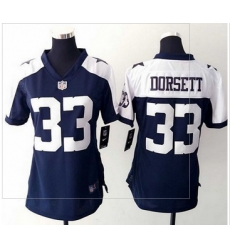 Women Nike Cowboys #33 Tony Dorsett Navy Blue Thanksgiving Throwback Stitched NFL Elite Jersey