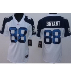 Women Nike Dallas Cowboys 88 Dez Bryant White Thanksgivings LIMITED NFL Jerseys