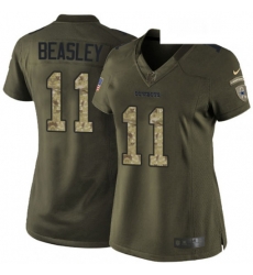 Womens Nike Dallas Cowboys 11 Cole Beasley Elite Green Salute to Service NFL Jersey