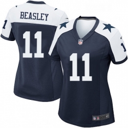 Womens Nike Dallas Cowboys 11 Cole Beasley Game Navy Blue Throwback Alternate NFL Jersey