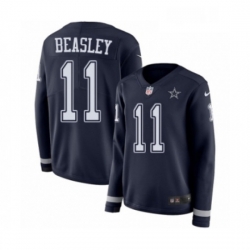 Womens Nike Dallas Cowboys 11 Cole Beasley Limited Navy Blue Therma Long Sleeve NFL Jersey