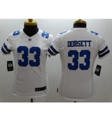 Women's Nike Dallas Cowboys #33 Tony Dorsett White Stitched NFL Limited Jersey