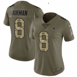 Womens Nike Dallas Cowboys 8 Troy Aikman Limited OliveCamo 2017 Salute to Service NFL Jersey