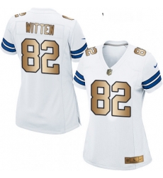 Womens Nike Dallas Cowboys 82 Jason Witten Elite WhiteGold NFL Jersey