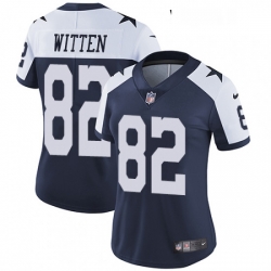 Womens Nike Dallas Cowboys 82 Jason Witten Navy Blue Throwback Alternate Vapor Untouchable Limited Player NFL Jersey