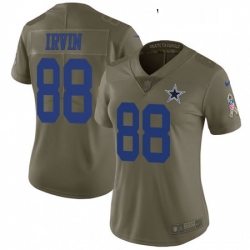 Womens Nike Dallas Cowboys 88 Michael Irvin Limited Olive 2017 Salute to Service NFL Jersey