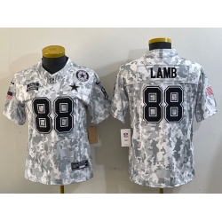 Youth Dallas Cowboys 88 CeeDee Lamb 2024 F U S E Arctic Camo Salute To Service Limited Stitched Football Jersey