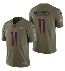 Denver Broncos #11 Carlos Henderson Olive 2017 Salute to Service Limited Jersey