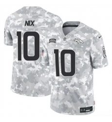 Men Denver Broncos 10 Bo Nix 2024 F U S E Arctic Camo Salute To Service Limited Stitched Football Jersey