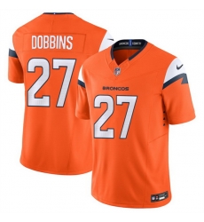 Men Denver Broncos 27 J K Dobbins Orange 2025 F U S E Vapor Limited Stitched Football Jersey Men Denver Broncos 27 J K Dobbins Orange 2025 F U S E Vapor Limited Stitched Football Jersey