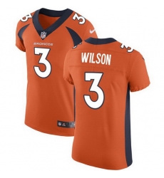 Men Denver Broncos 3 Russell Wilson Orange Vapor Untouchable Elite jersey