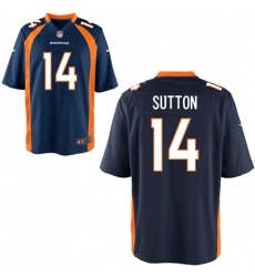 Nike Broncos #14 Courtland Sutton Navy Elite Jersey