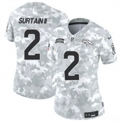 Women Denver Broncos 2 Patrick Surtain II 2024 F U S E Arctic Camo Salute To Service Limited Stitched Jersey