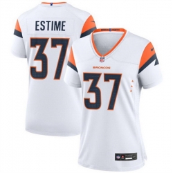 Women Denver Broncos 37 Audric Estime White 2024 Stitched Jersey