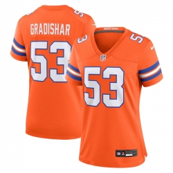 Women Denver Broncos 53 Randy Gradishar Orange Mile High Collection 1977 Throwback Stitched Jersey