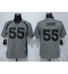 Women Nike Broncos 55 Bradley Chubb Gray Gridiron Gray Women Vapor Untouchable Limited Jersey