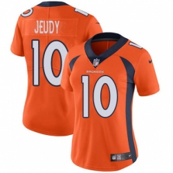 Women's Denver Broncos #10 Jerry Jeudy Orange Team Color Stitched Vapor Untouchable Limited Jersey