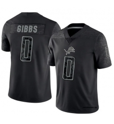 Men Detroit Lions 0 Jahmyr Gibbs Black Reflective Vapor Stitched NFL Jersey Men Detroit Lions 0 Jahmyr Gibbs Black Reflective Vapor Stitched NFL Jersey