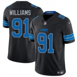 Men Detroit Lions 91 Tyleik Williams Black 2025 F U S E  Vapor Limited Stitched Jersey