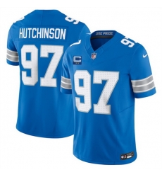 Men Detroit Lions 97 Aidan Hutchinson Blue 2025 F U S E With 2 Star C Patch Vapor Limited Stitched Jersey Men Detroit Lions 97 Aidan Hutchinson Blue 2025 F U S E With 2 Star C Patch Vapor Limited Stitched Jersey