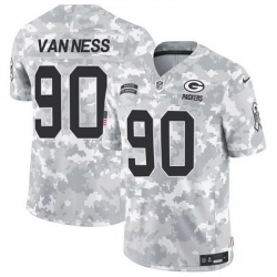 Men Green Bay Packers 90 Lukas Van Ness 2024 F U S E Arctic Camo Salute To Service Limited Stitched Football Jersey