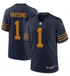 Men Green Bay Packers Micah Parsons #1 Blue Nike F U S E Stitched NFL Jersey Men Green Bay Packers Micah Parsons #1 Blue Nike F U S E Stitched NFL Jersey
