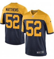 Men Nike Green Bay Packers 52 Clay Matthews Game Navy Blue Alternate NFL Jersey