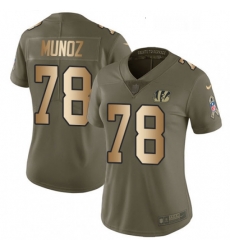 Womens Nike Cincinnati Bengals 78 Anthony Munoz Limited OliveGold 2017 Salute to Service NFL Jersey