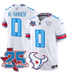 Men Houston Texans 0 Azeez Al Shaair White 2026 25th Anniversary Patch F U S E HOUSTON US Rivalries Collection Limited Stitched Football Jersey Men Houston Texans 0 Azeez Al Shaair White 2026 25th Anniversary Patch F U S E HOUSTON US Rivalries Collection Limited Stitched Football Jersey