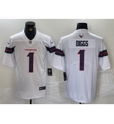 Men Houston Texans 1 Stefon Diggs White Vapor Untouchable Stitched Football Jersey