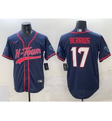 Men Houston Texans 17 Braxton Berrios Navy With Patch Cool Base Stitched Baseball Jersey Men Houston Texans 17 Braxton Berrios Navy With Patch Cool Base Stitched Baseball Jersey