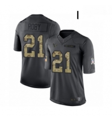 Men Houston Texans 21 Bradley Roby Limited Black 2016 Salute to Service Football Jersey