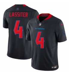 Men Houston Texans 4 Kamari Lassiter Navy 2nd Alternate 2025 F U S E  Vapor Limited Stitched Football Jersey