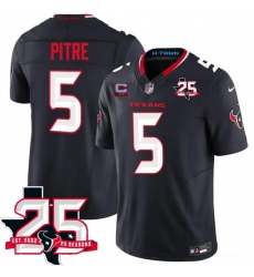 Men Houston Texans 5 Jalen Pitre Navy 2nd Alternate 2026 With 25th Anniversary Patch And 2 Star C Patch F U S E Vapor Limited Stitched Football Jersey Men Houston Texans 5 Jalen Pitre Navy 2nd Alternate 2026 With 25th Anniversary Patch And 2 Star C Patch F U S E Vapor Limited Stitched Football Jersey