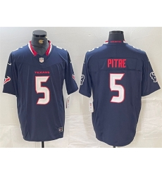 Men Houston Texans 5 Jalen Pitre Navy F U S E  Vapor Limited Stitched Football Jersey