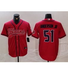 Men Houston Texans 51 Will Anderson Jr  Red With Patch Cool Base Stitched Baseball Jersey