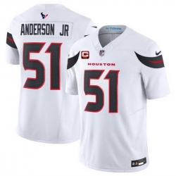 Men Houston Texans 51 Will Anderson Jr White 2024 Vapor F U S E  With 2 Star C Patch Limited Stitched Jersey