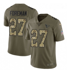 Men Nike Houston Texans 27 DOnta Foreman Limited OliveCamo 2017 Salute to Service NFL Jersey