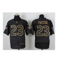 Nike Houston Texans 23 Arian Foster Black Elite 2014 PRO Gold Lettering Fashion NFL Jersey