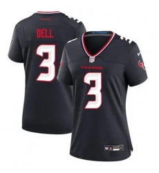 Women Houston Texans 3 Tank Dell Navy 2024 Alternate F U S E Vapor Stitched Football Jersey