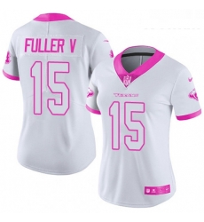 Womens Nike Houston Texans 15 Will Fuller V Limited WhitePink Rush Fashion NFL Jersey