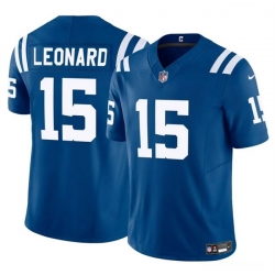 Men Indianapolis Colts 15 Riley Leonard Blue 2025 F U S E  Vapor Limited Stitched Football Jersey