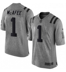 Men Nike Indianapolis Colts 1 Pat McAfee Limited Gray Gridiron NFL Jersey