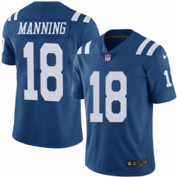 Men Nike Indianapolis Colts 18 Peyton Manning Limited Royal Blue Rush Vapor Untouchable NFL Jersey