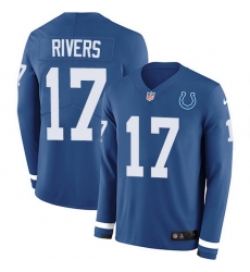 Nike Colts 17 Philip Rivers Royal Blue Team Color Men Stitched NFL Limited Therma Long Sleeve Jersey