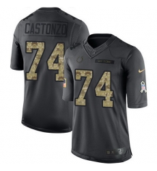 Nike Colts 74 Anthony Castonzo Black Men Stitched NFL Limited 2016 Salute to Service Jersey